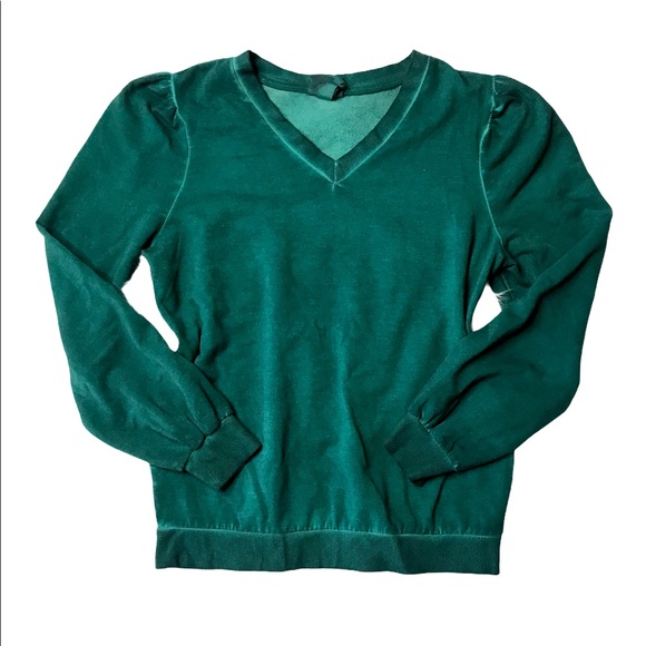 Small Emerald Green Acid Wash Sweater Sweatshirt